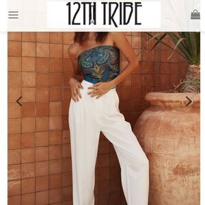 12th Tribe Penelope Paisley Blue Scarf